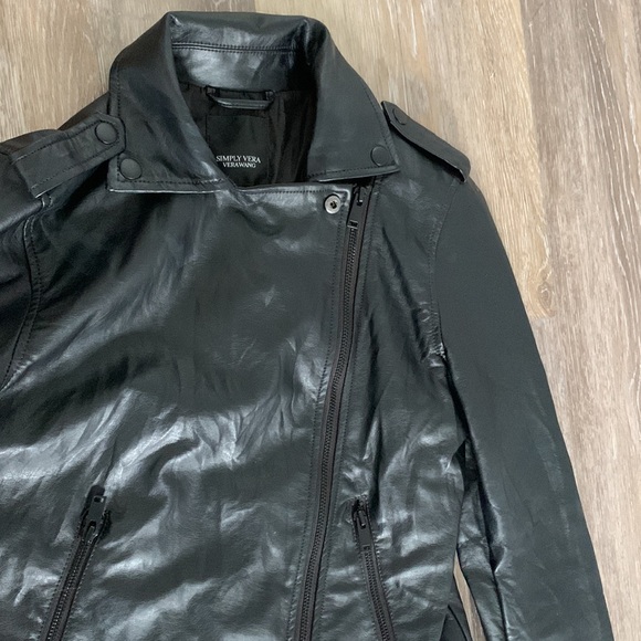 Vera Wang Vegan Leather Jacket XS. - Picture 3 of 5